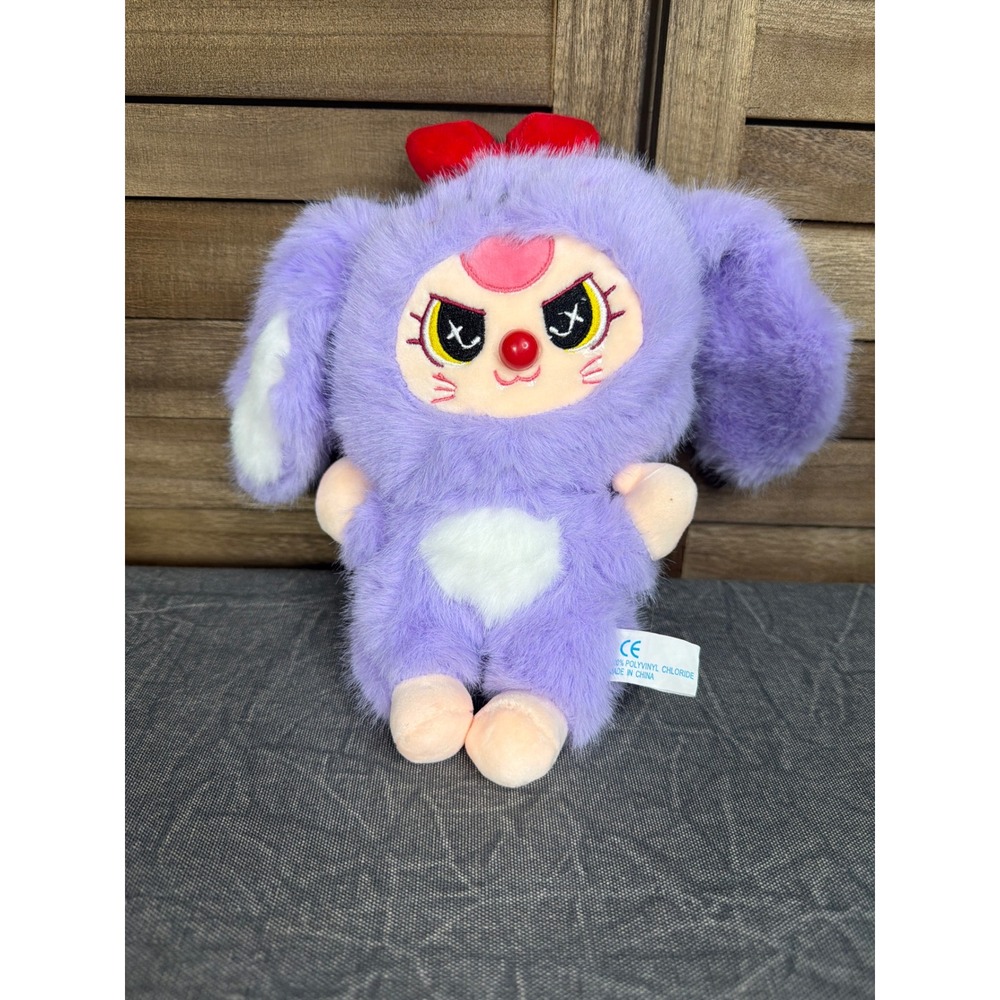 Plush Purple Bunny Unbranded One Size Alternative X Eyes Red Nose Purple